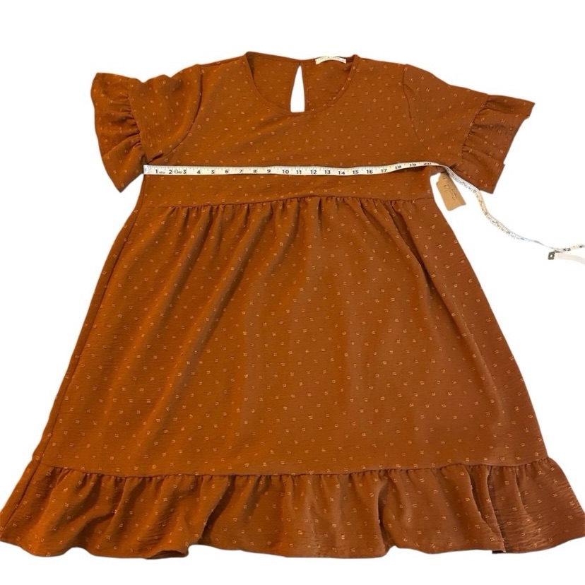 Chris & Carol Brown Orange Ruffled Sundress